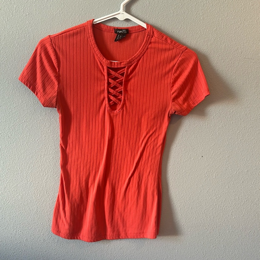 Coral color shirt